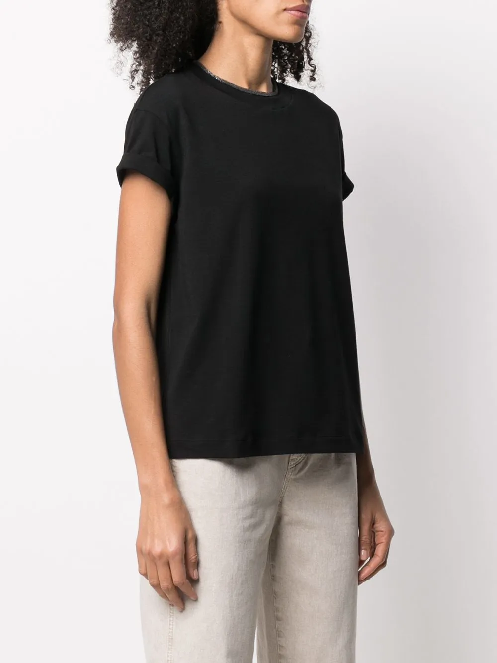 STRETCH COTTON JERSEY T-SHIRT WITH PRECIOUS FAUX LAYERING sold by Lord & Taylor product image thumbnail 3
