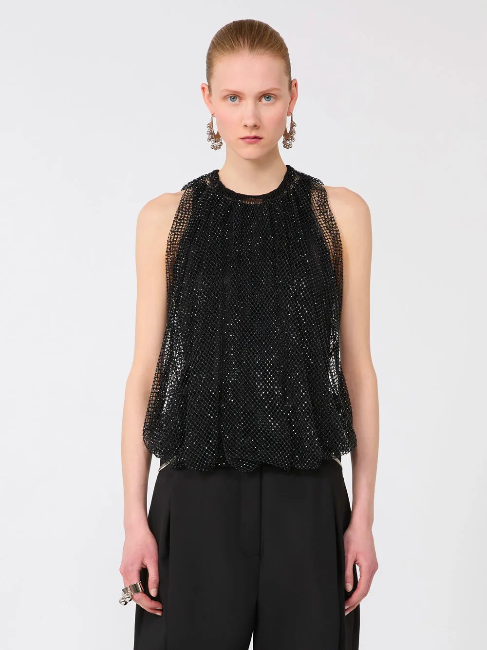 MESH TOP WITH CRYSTALS sold by Lord & Taylor product image thumbnail 2