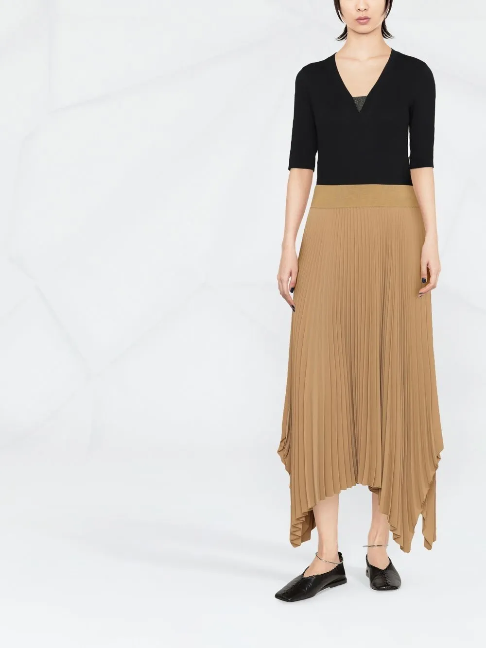 STRETCH COTTON RIBBED JERSEY TOP WITH PRECIOUS INSERT sold by Lord & Taylor product image thumbnail 3