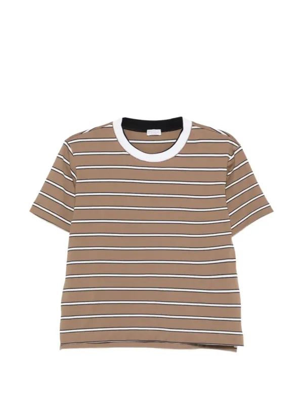 STRIPED COTTON T-SHIRT made by Brunello Cucinelli