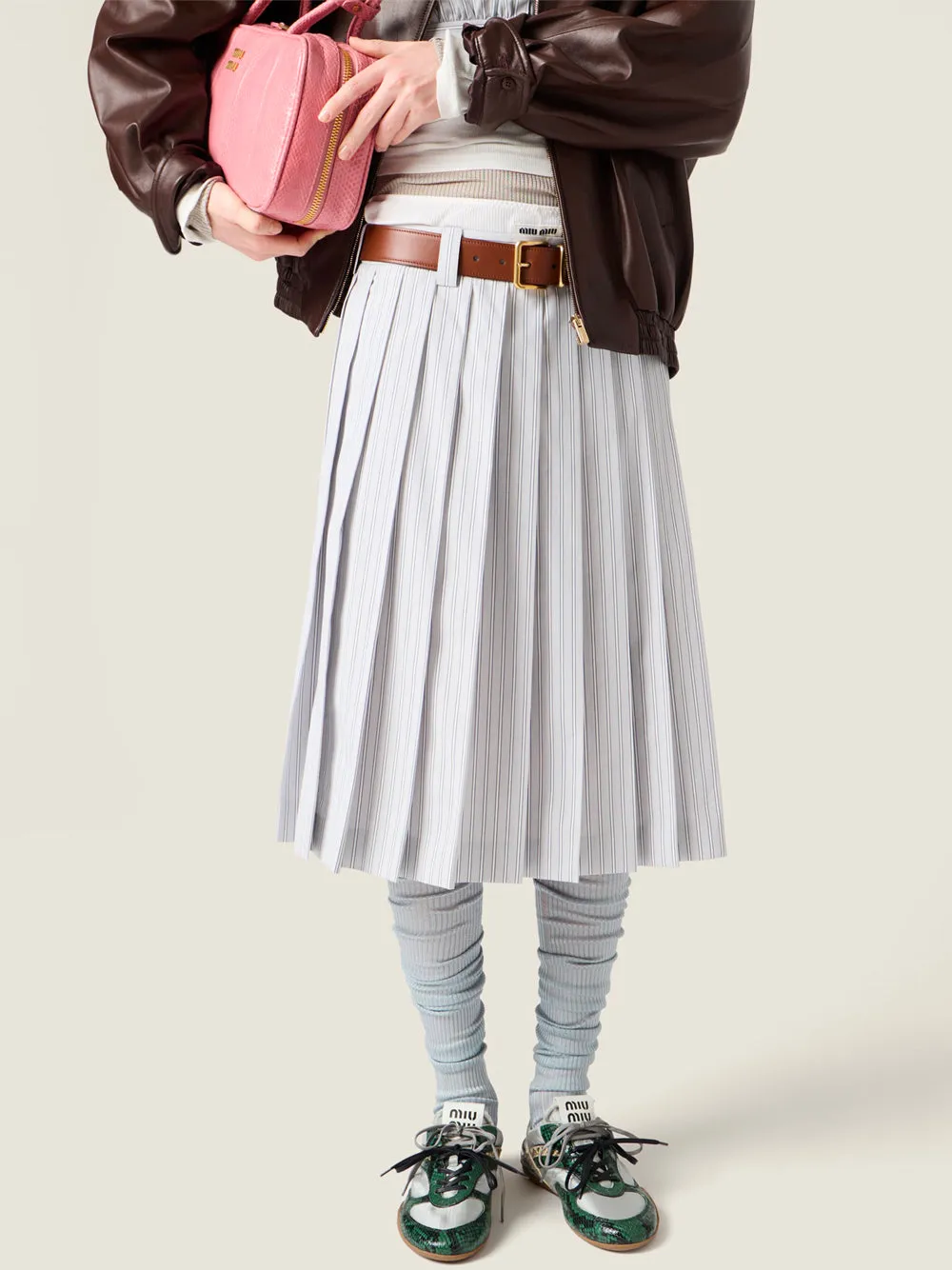 PLEATED STRIPED POPLIN SHIRT sold by Lord & Taylor product image thumbnail 2