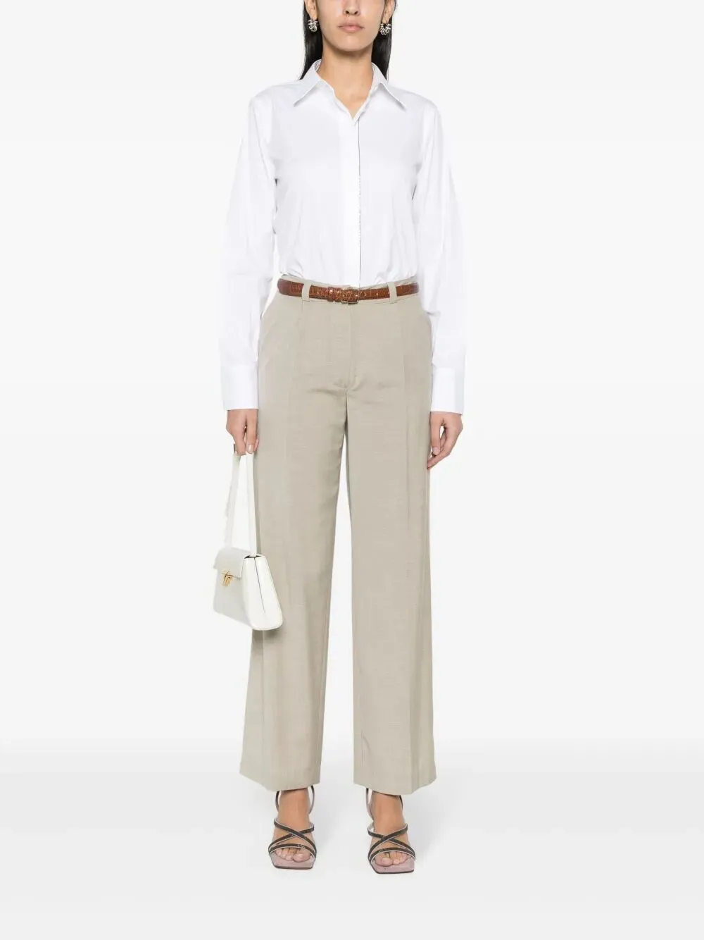 STRETCH COTTON POPLIN SHIRT WITH SHINY TRIM sold by Lord & Taylor product image thumbnail 2