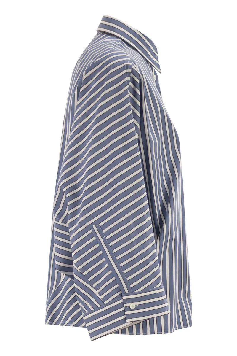 WIDE CUT COTTON STRIPED SHIRT sold by Lord & Taylor product image thumbnail 3