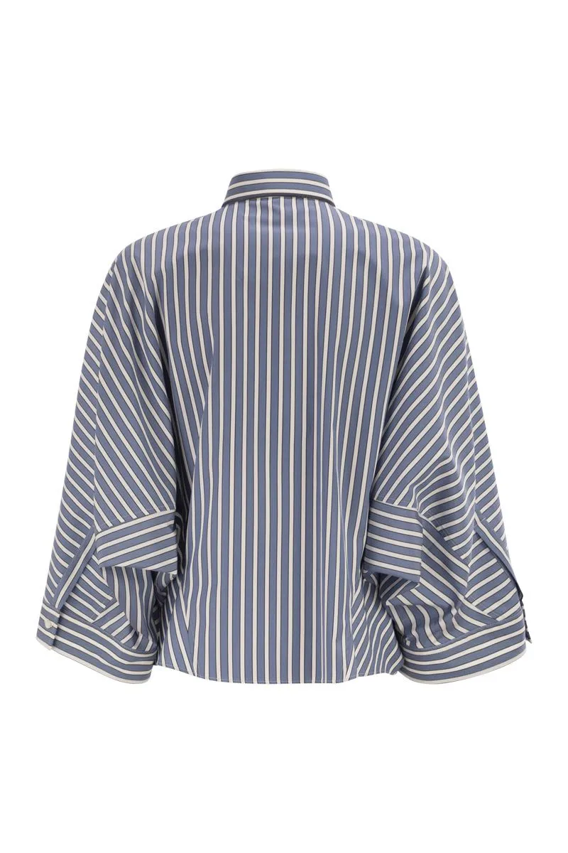 WIDE CUT COTTON STRIPED SHIRT sold by Lord & Taylor product image thumbnail 2