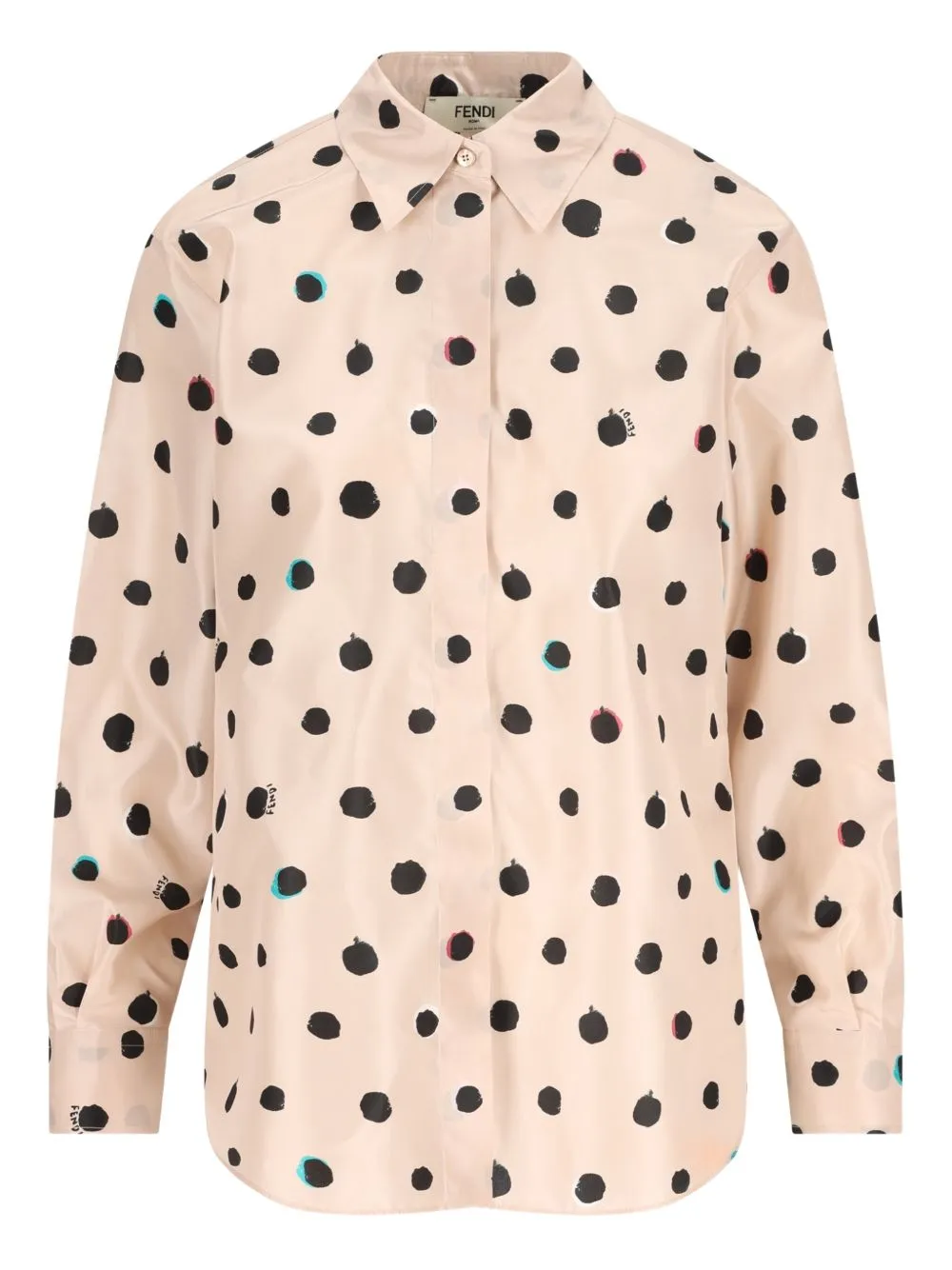 FALENA DOTS-PRINT TAFFETA OVERSIZED SHIRT sold by Lord & Taylor product image thumbnail 3