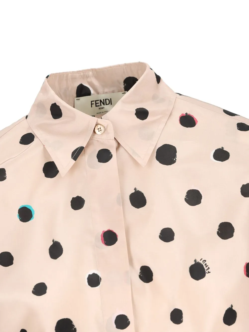 FALENA DOTS-PRINT TAFFETA OVERSIZED SHIRT sold by Lord & Taylor product image thumbnail 4