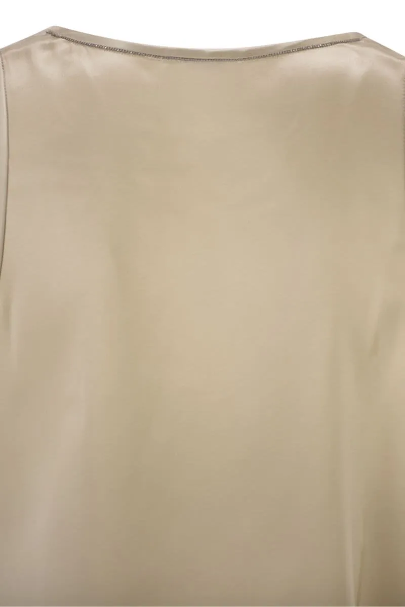 STRETCH SILK SATIN CREW NECK TOP sold by Lord & Taylor product image thumbnail 4