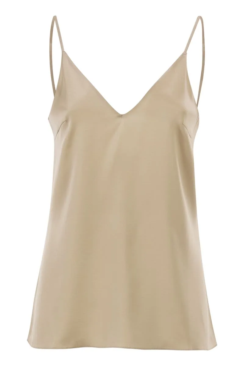 STRETCH SILK SATIN TOP sold by Lord & Taylor