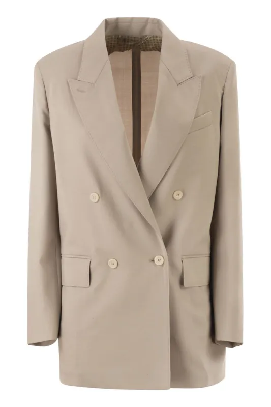 MXMMITICO - DOUBLE-BREASTED BLAZER IN WOOL, MOHAIR AND SILK BLEND made by MaxMara