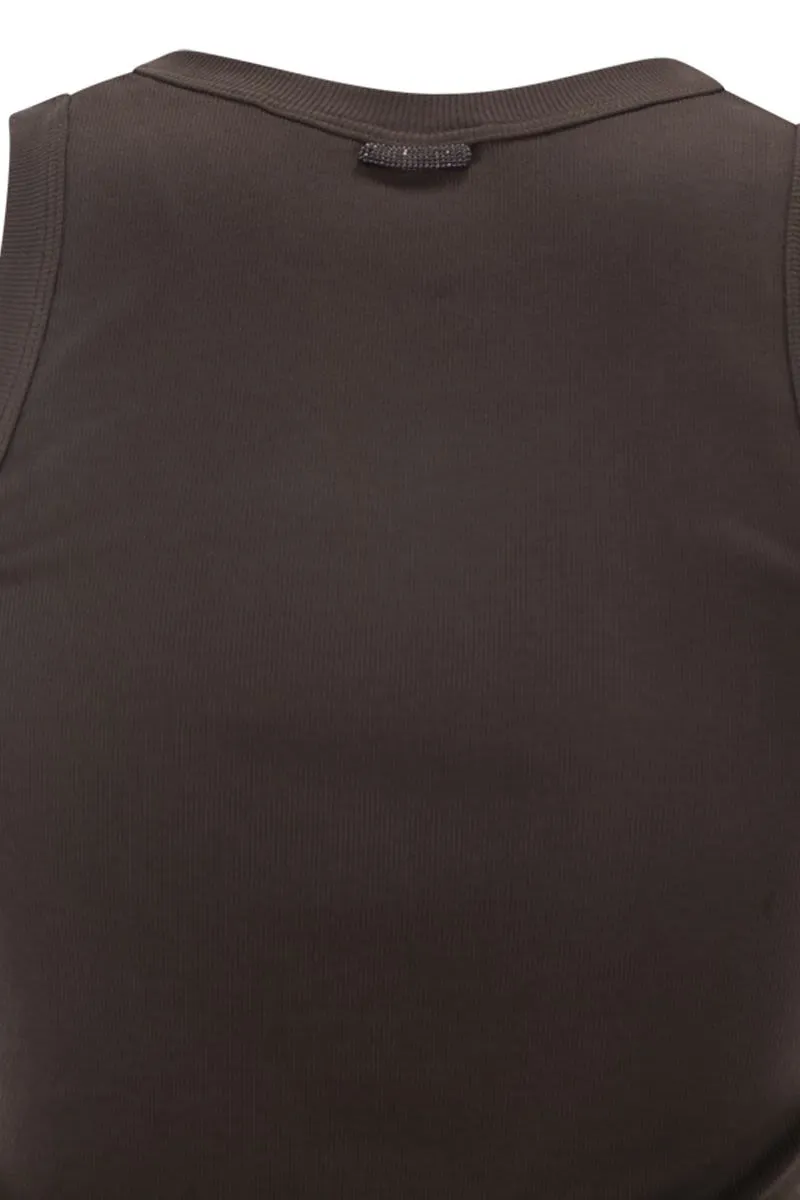 STRETCH COTTON RIBBED JERSEY TOP WITH MONILE sold by Lord & Taylor product image thumbnail 4
