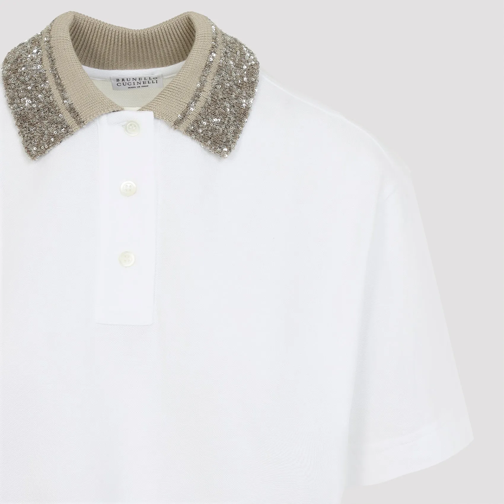 COTTON JERSEY POLO SHIRT WITH DAZZLING KNIT COLLAR sold by Lord & Taylor product image thumbnail 4