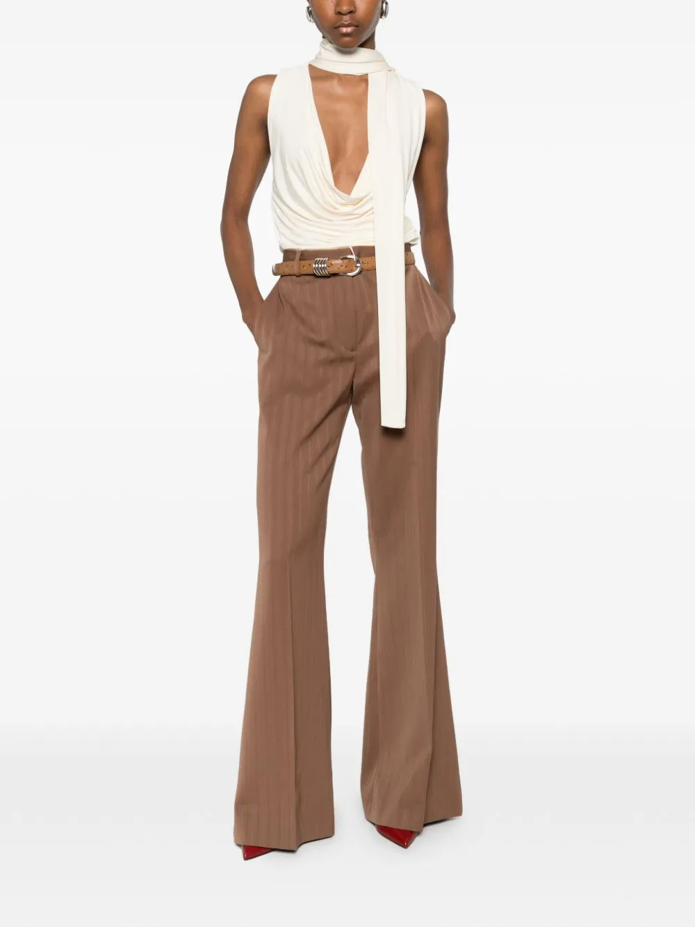 WOOL FLARED LEG TROUSERS sold by Lord & Taylor product image thumbnail 3