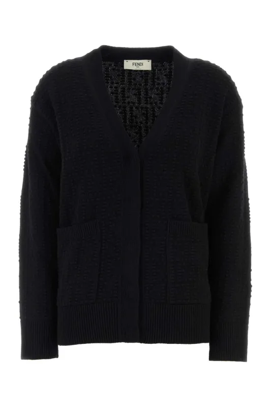 BLACK WOOL CASHMERE CARDIGAN SWEATER sold by Lord & Taylor