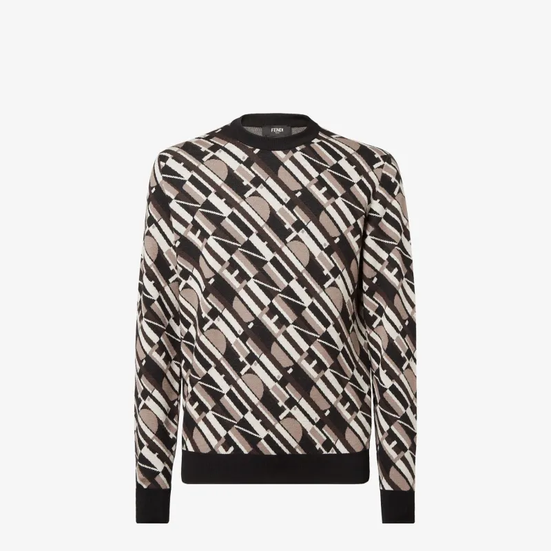 RED WOOL SWEATER CREW NECK made by Fendi