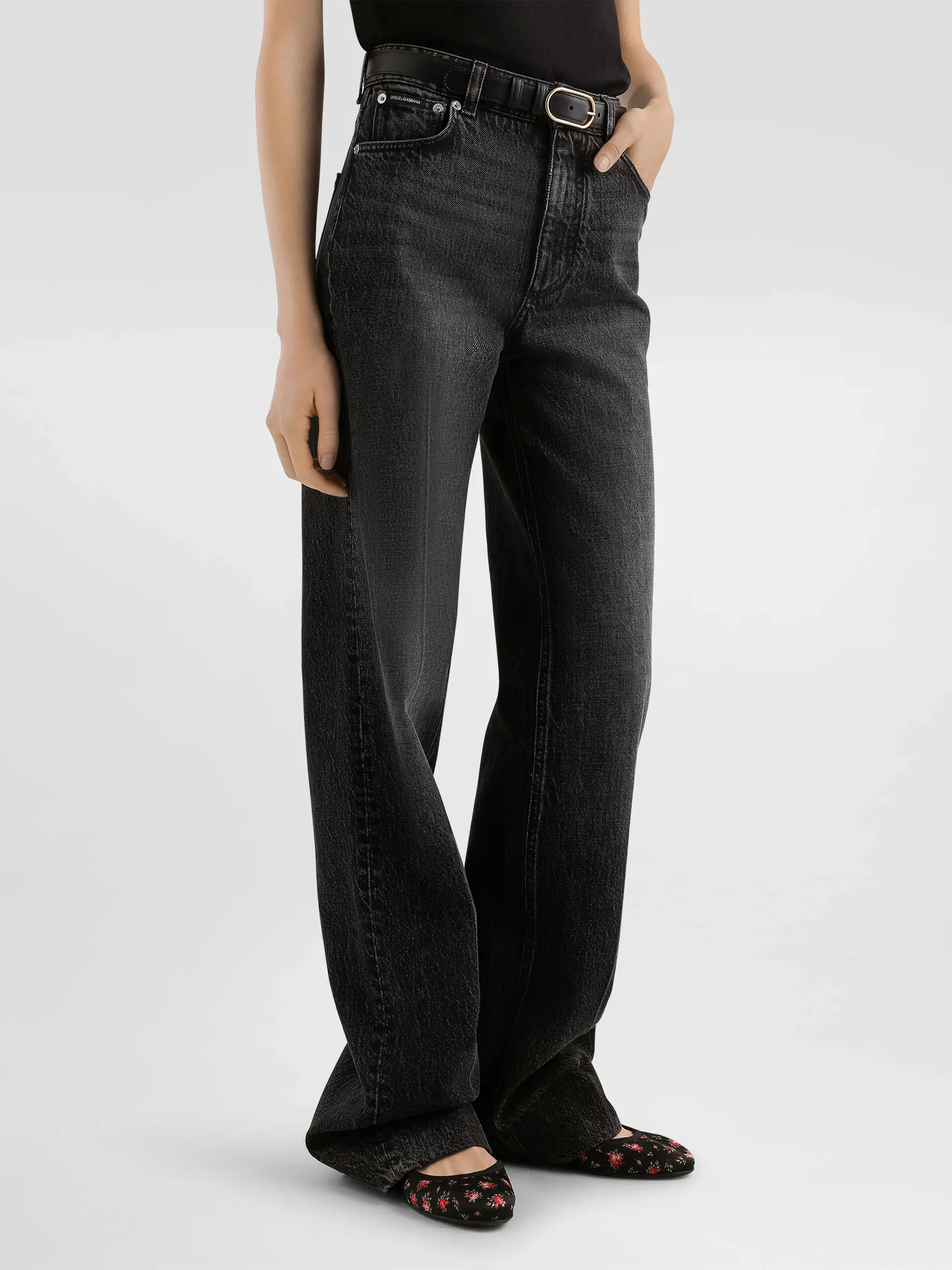 BLACK COTTON WIDE LEG TROUSERS sold by Lord & Taylor product image thumbnail 2