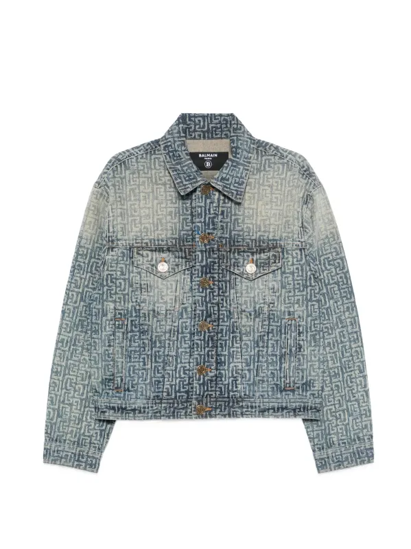 BLUE COTTON DENIM JACKET made by Balmain