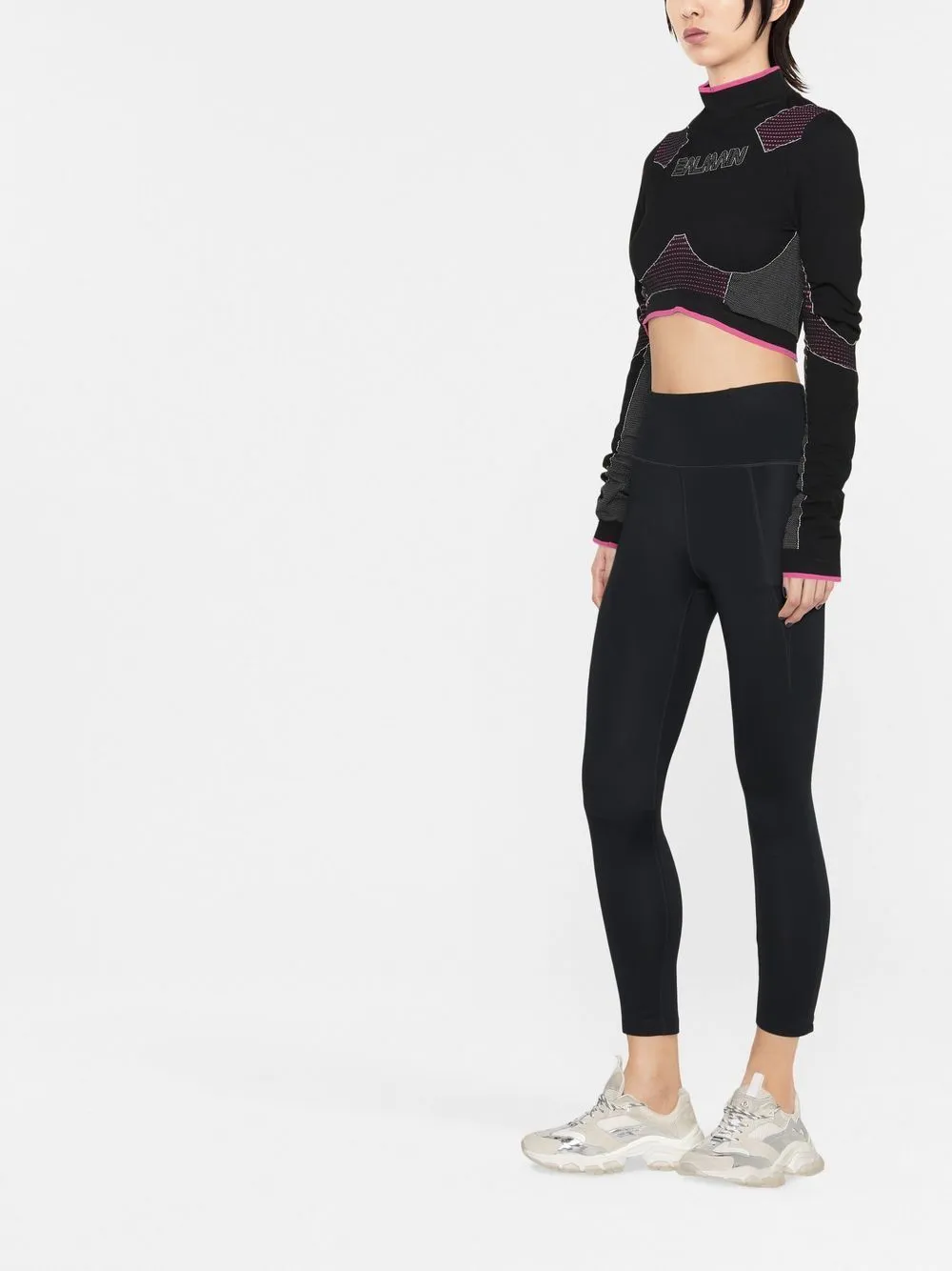 BLACK POLYAMIDE SEAMLESS JERSEY TOP sold by Lord & Taylor product image thumbnail 3