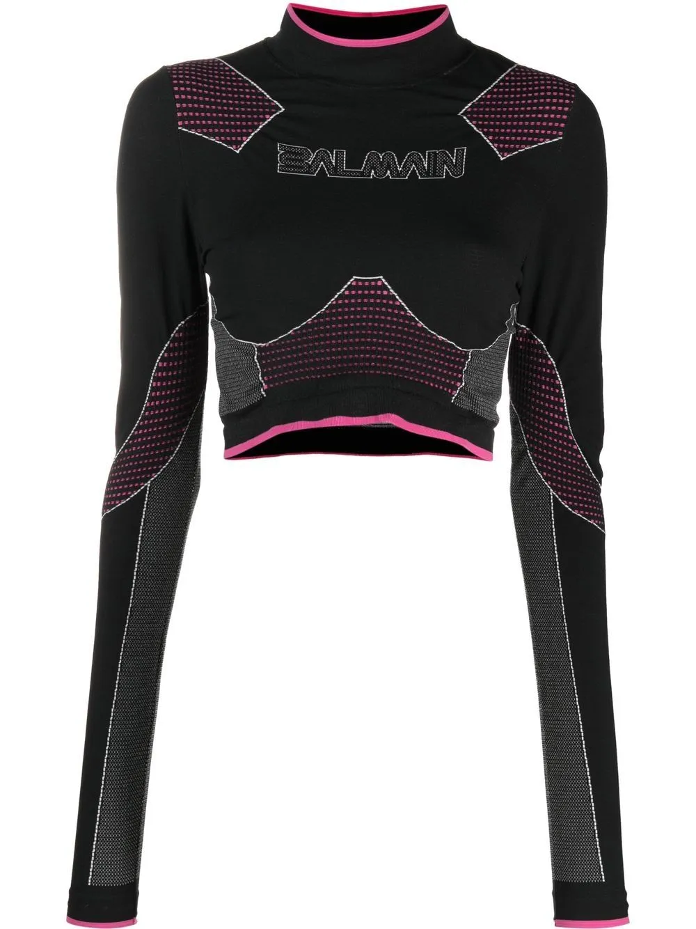 BLACK POLYAMIDE SEAMLESS JERSEY TOP sold by Lord & Taylor