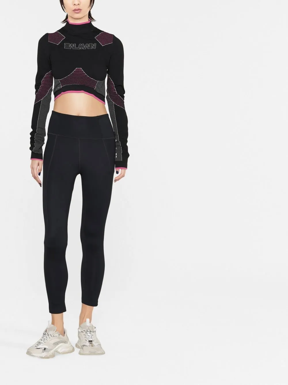 BLACK POLYAMIDE SEAMLESS JERSEY TOP sold by Lord & Taylor product image thumbnail 2