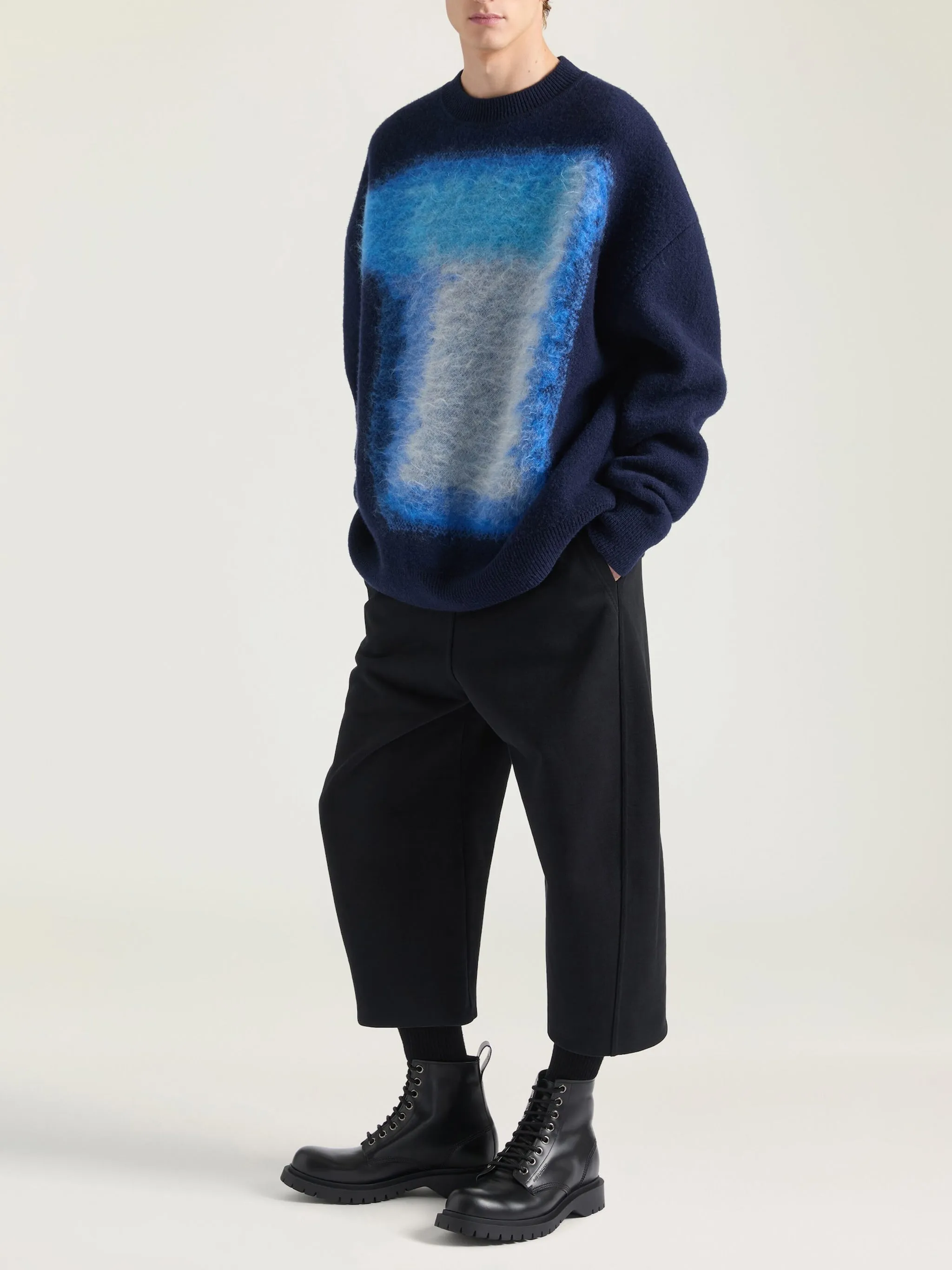 BLUE WOOL ROUND NECK SWEATER sold by Lord & Taylor product image thumbnail 3
