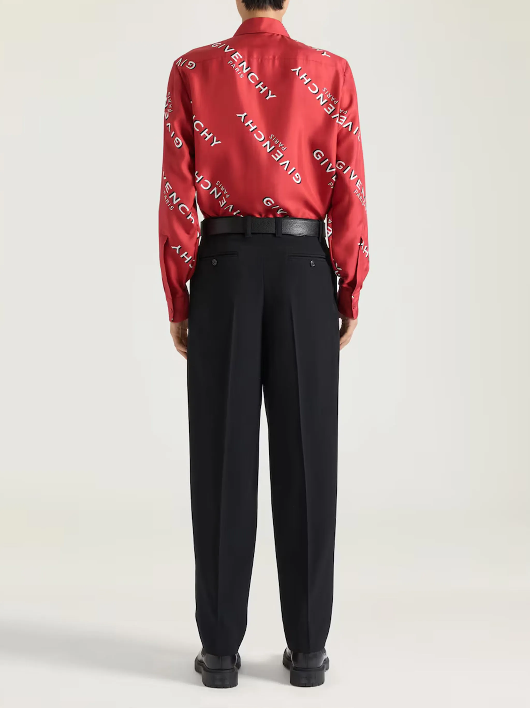 RED SILK PRINT CLASSIC SHIRT sold by Lord & Taylor product image thumbnail 3