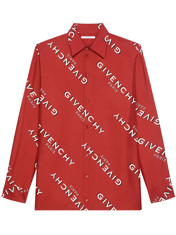 RED SILK PRINT CLASSIC SHIRT sold by Lord & Taylor