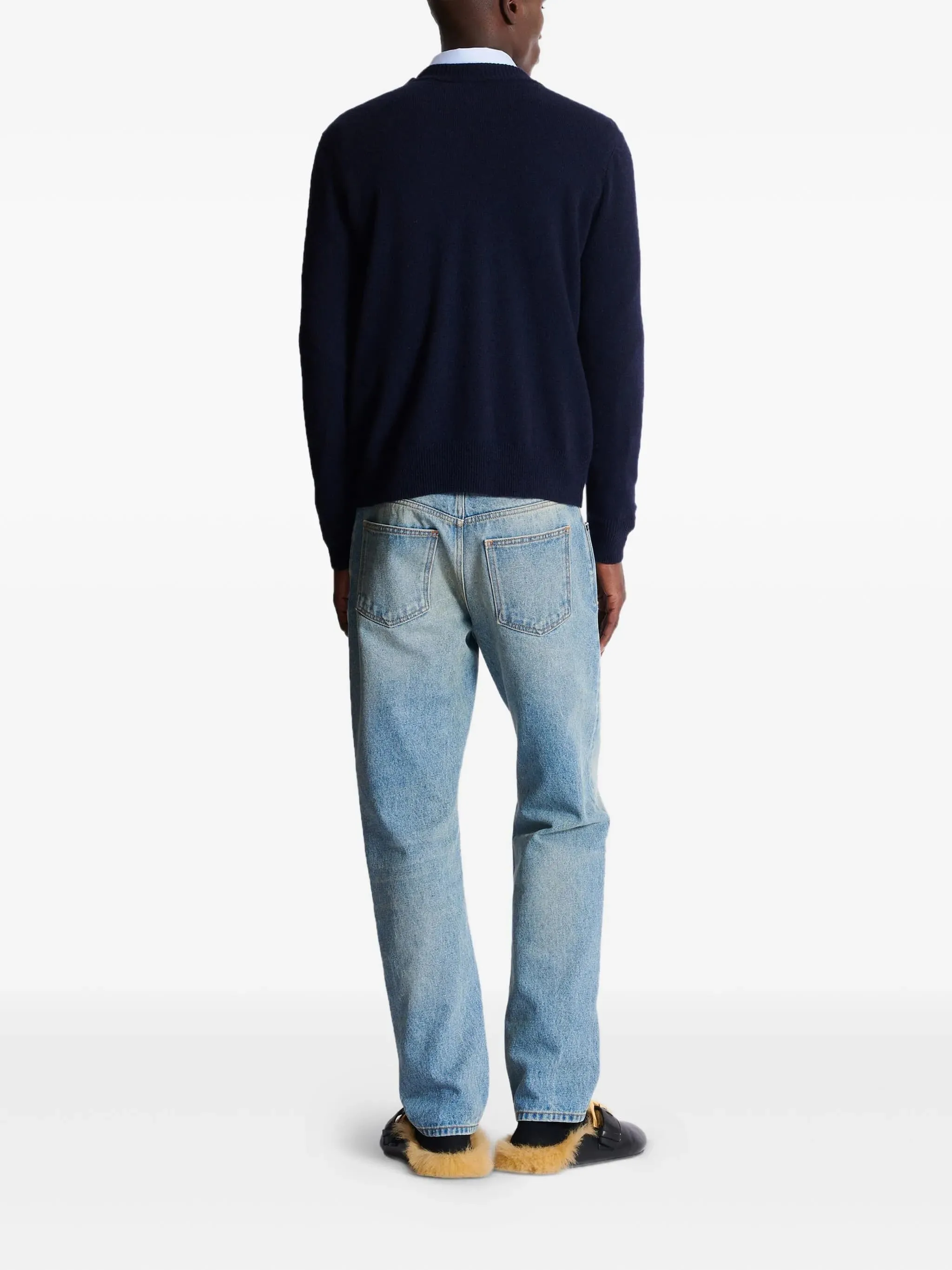 BLUE WOOL CREW NECK SWEATER sold by Lord & Taylor product image thumbnail 4
