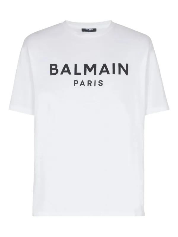 WHITE COTTON LOOSE SLEEVE T-SHIRT made by Balmain
