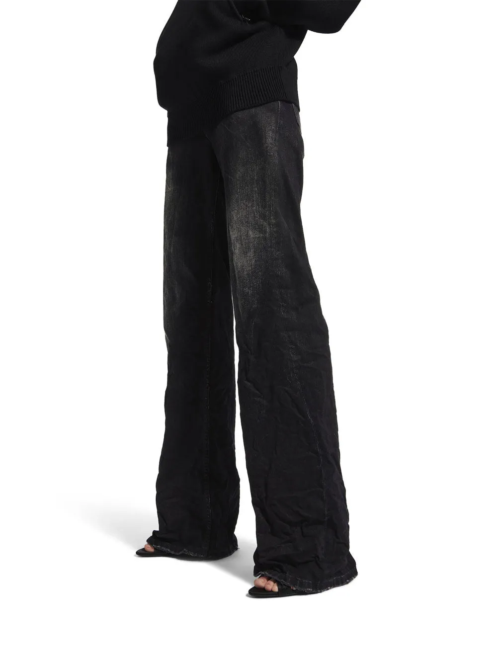 BLACK COTTON WIDE LEG PANTS sold by Lord & Taylor product image thumbnail 4