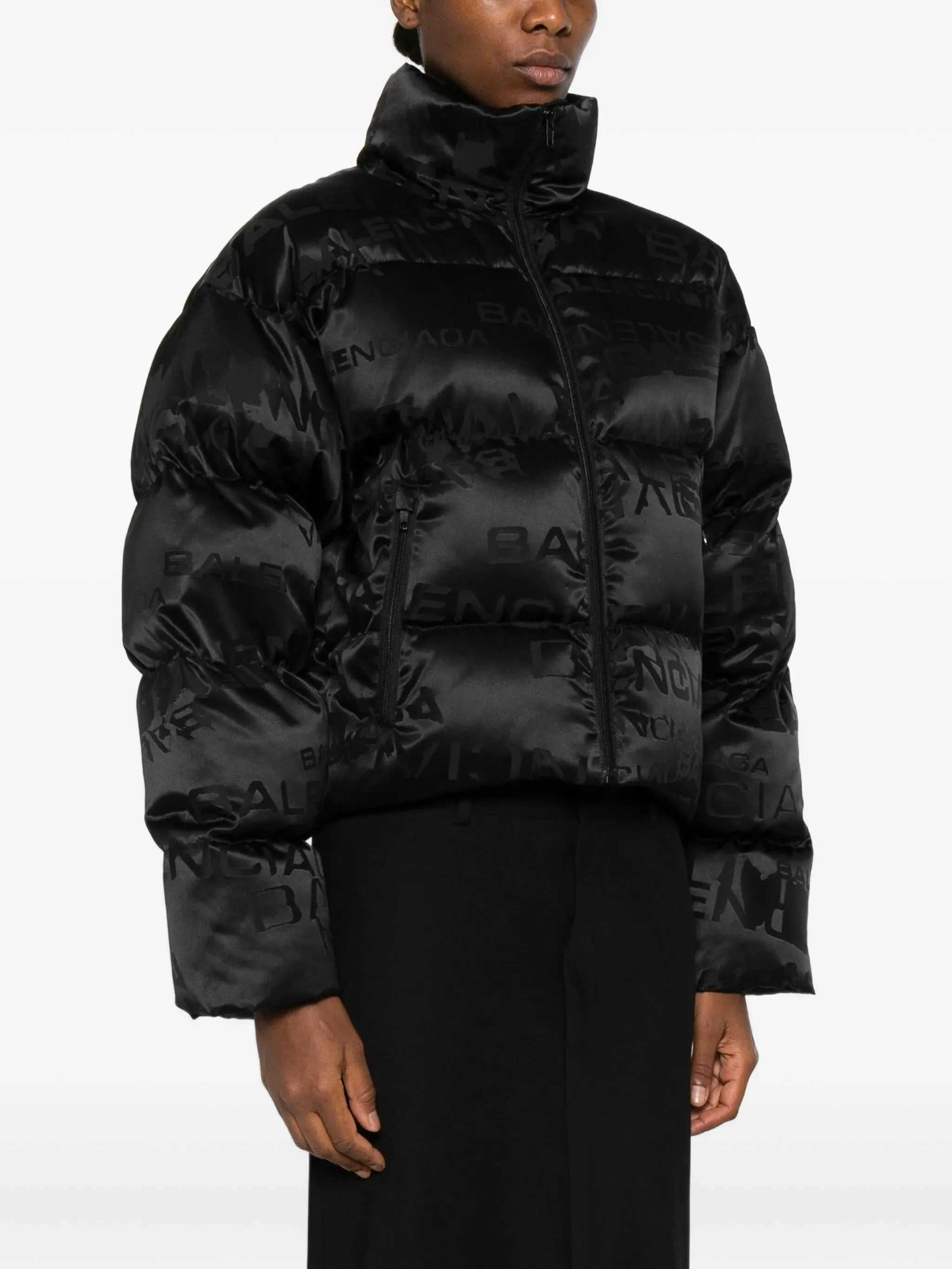 BLACK POLYAMIDE CROPPED PUFFER JACKET sold by Lord & Taylor product image thumbnail 3