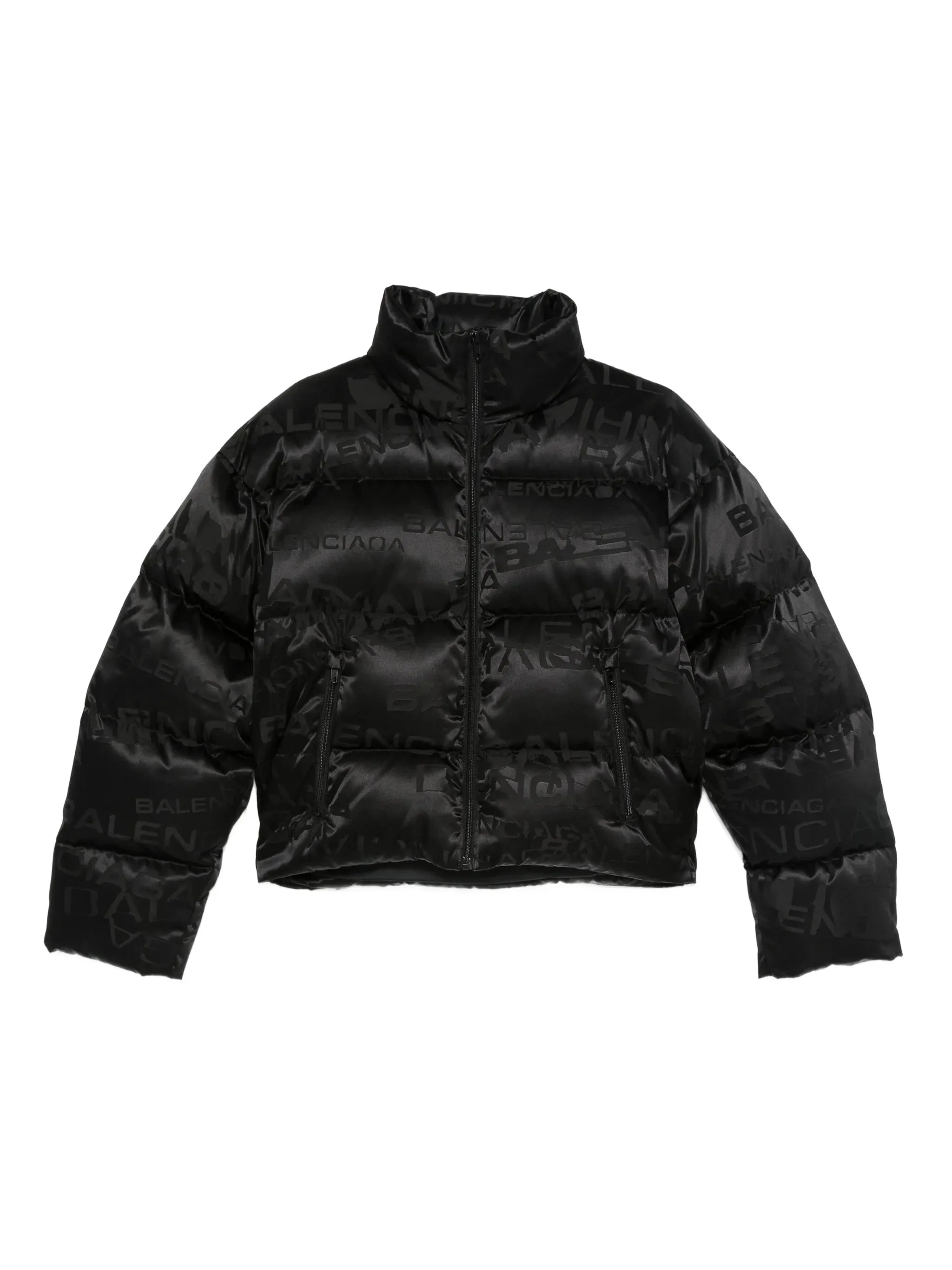 BLACK POLYAMIDE CROPPED PUFFER JACKET sold by Lord & Taylor