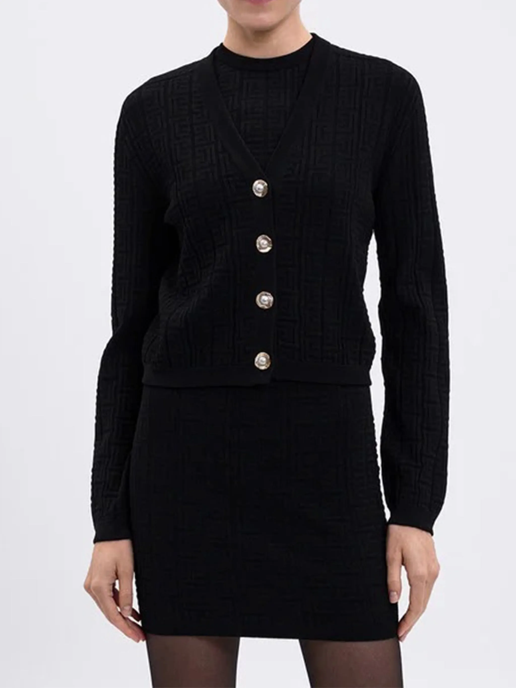 BLACK WOOL POLYAMIDE SHORT CARDIGAN sold by Lord & Taylor product image thumbnail 2