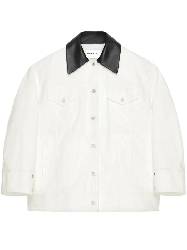 WHITE COTTON DENIM PARKA sold by Lord & Taylor