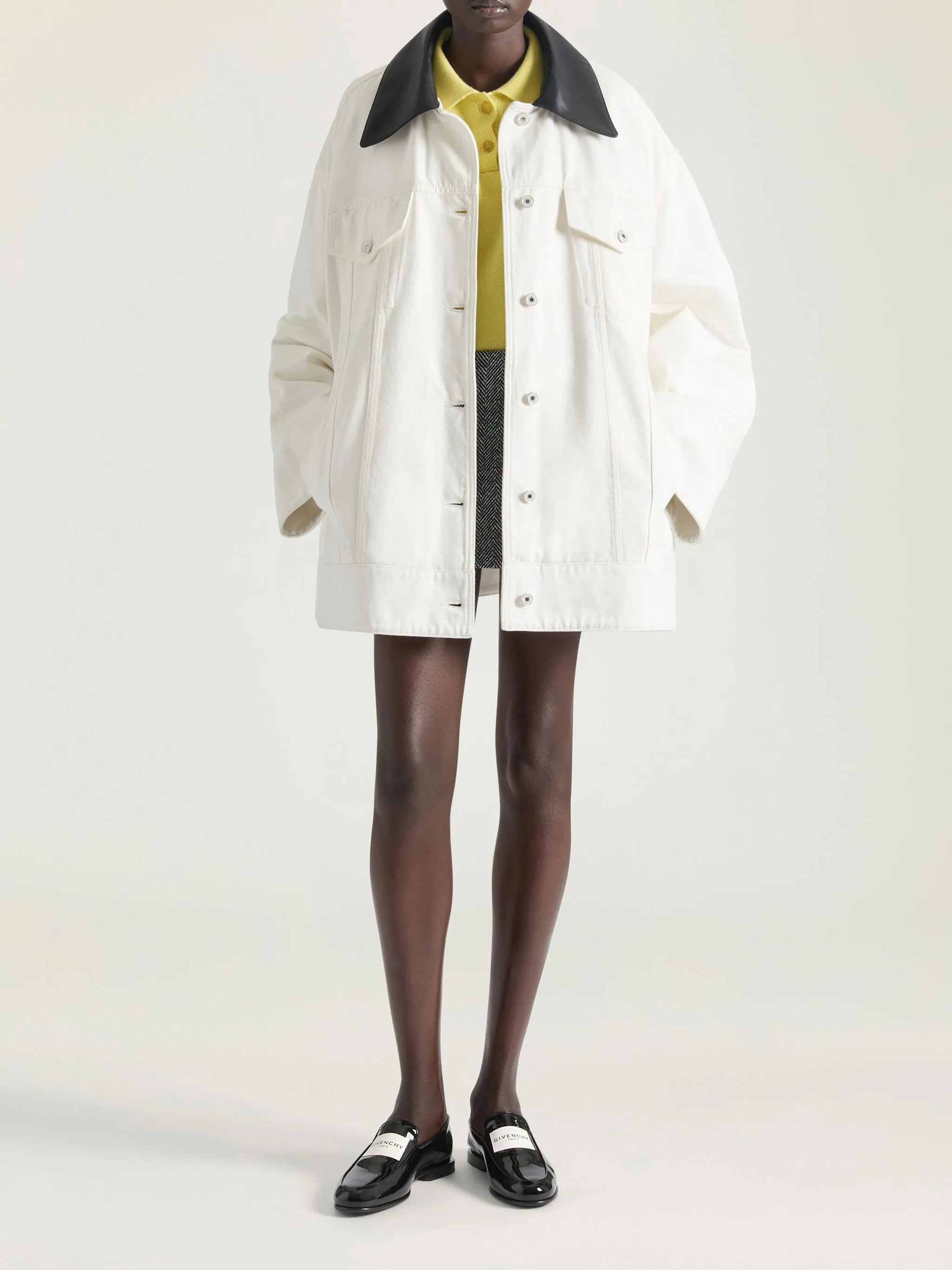 WHITE COTTON DENIM PARKA sold by Lord & Taylor product image thumbnail 2