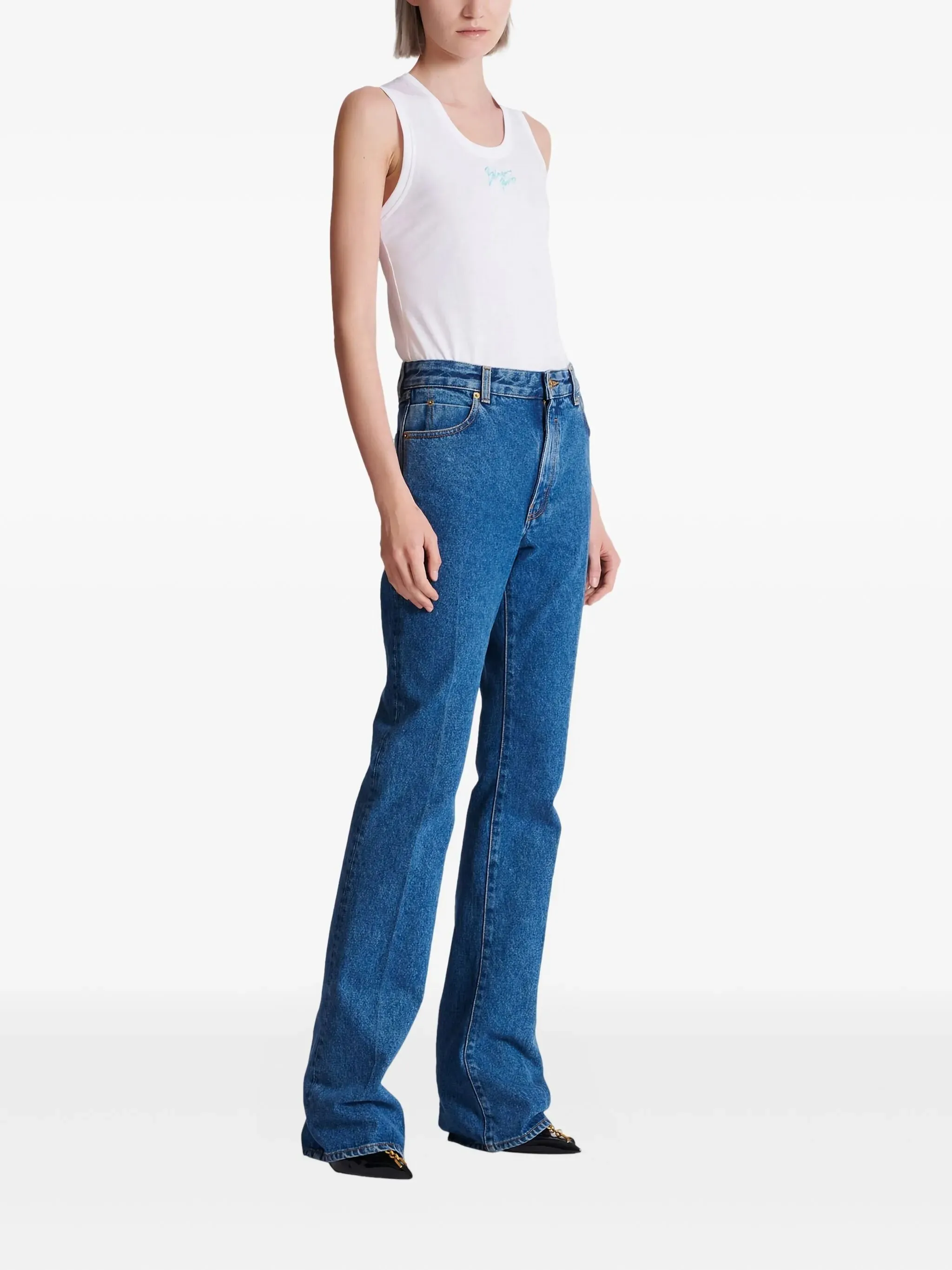 BLUE COTTON STRAIGHT LEG JEANS sold by Lord & Taylor product image thumbnail 3