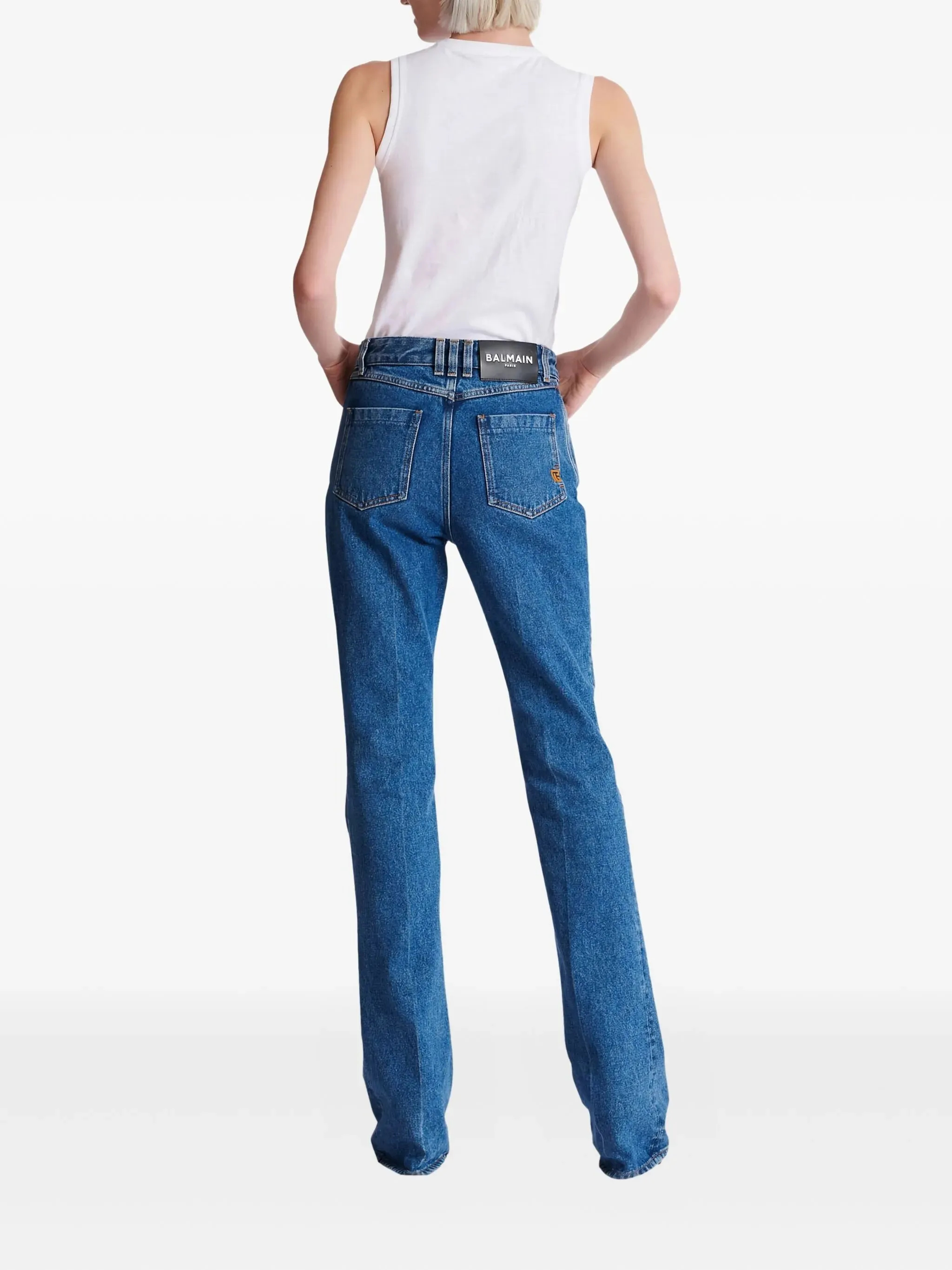 BLUE COTTON STRAIGHT LEG JEANS sold by Lord & Taylor product image thumbnail 4