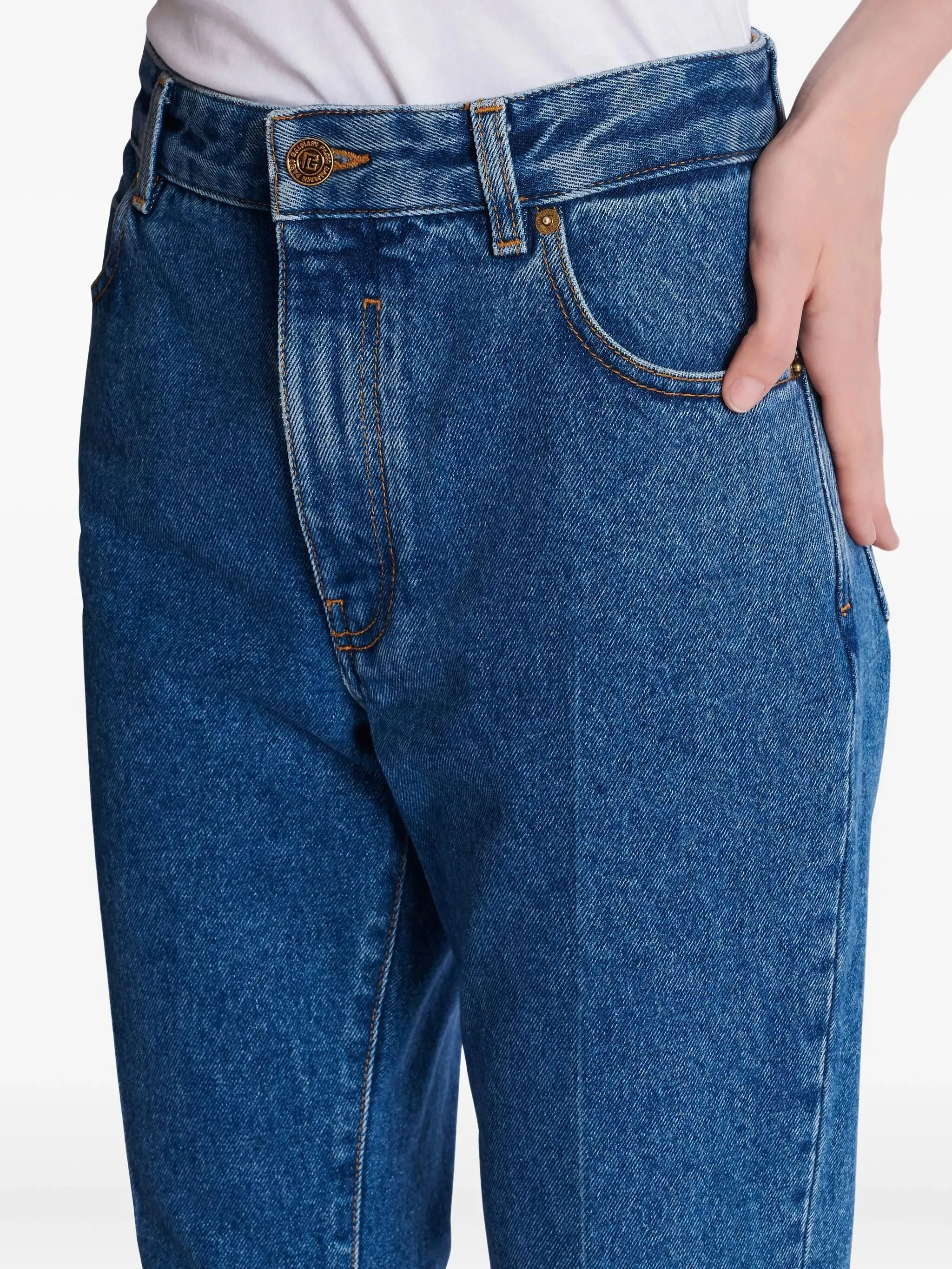 BLUE COTTON STRAIGHT LEG JEANS sold by Lord & Taylor product image thumbnail 5