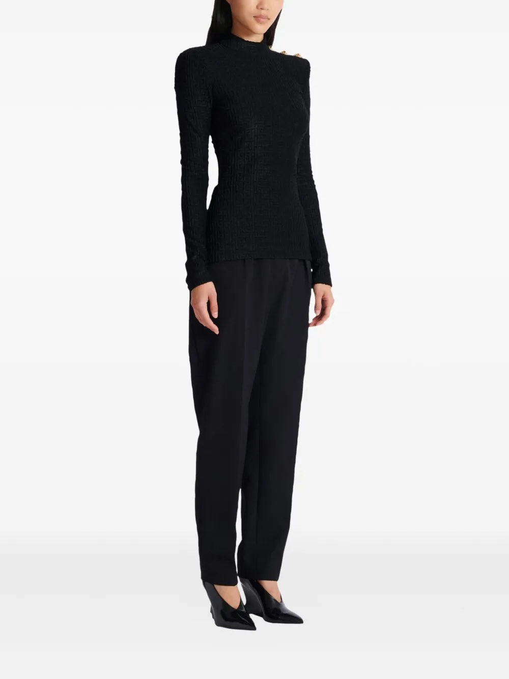 BLACK VISCOSE TOPS LONG SLEEVE sold by Lord & Taylor product image thumbnail 2