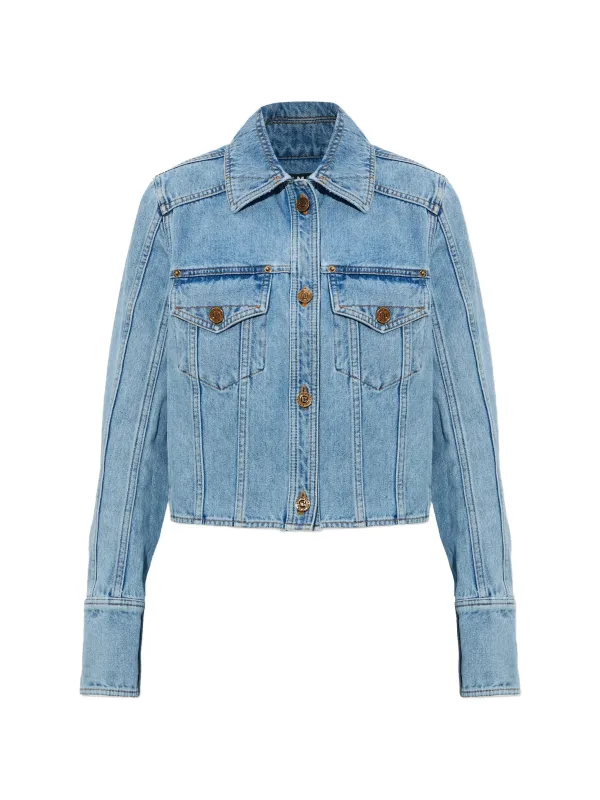 BLUE COTTON DENIM JACKET made by Balmain