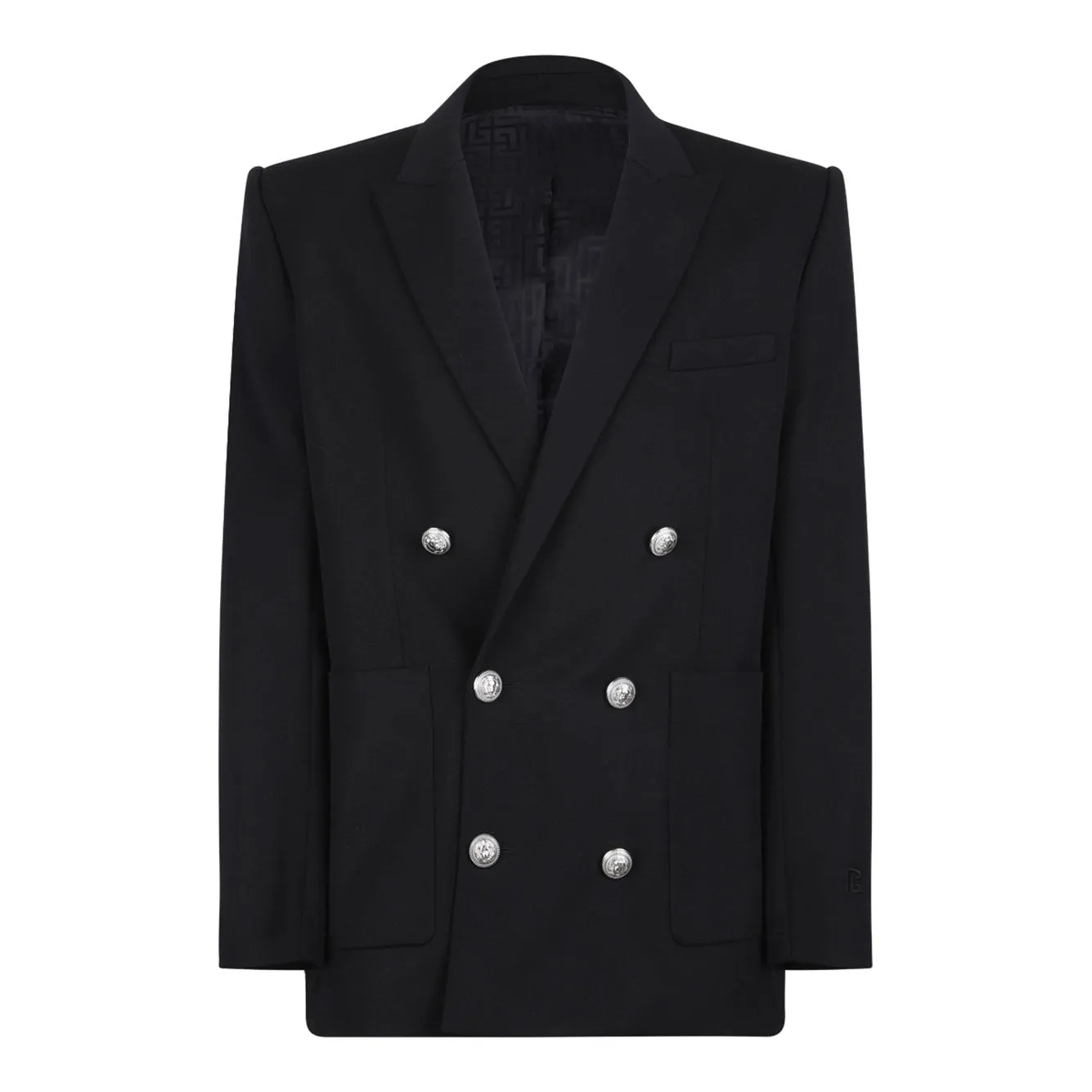 BLACK WOOL FITTED COLLECTION BLAZER sold by Lord & Taylor