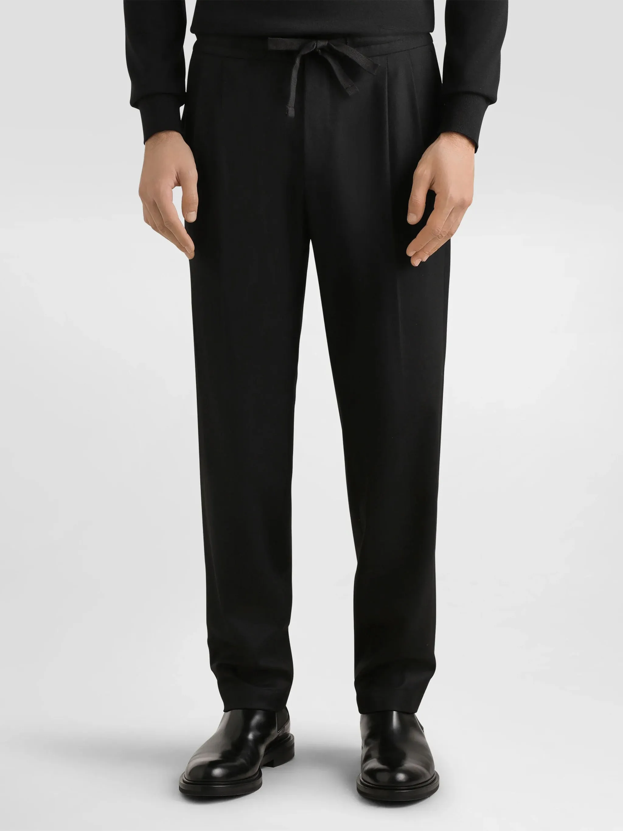 BLACK WOOL COTTON REGULAR PANTS sold by Lord & Taylor product image thumbnail 2