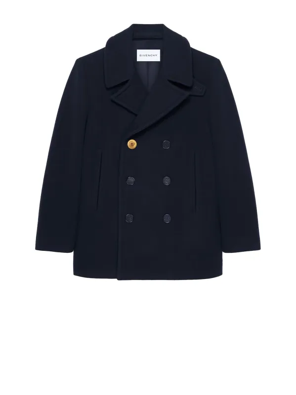 BLUE WOOL TRENCH BIG LAPEL sold by Lord & Taylor