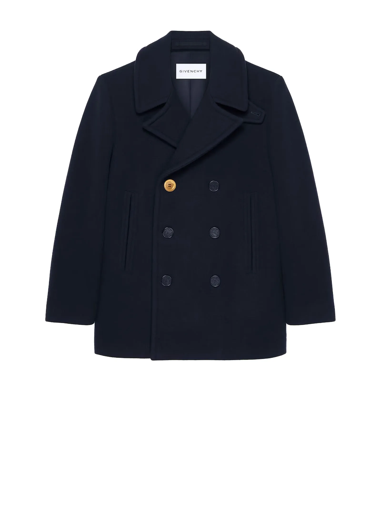 BLUE WOOL TRENCH BIG LAPEL sold by Lord & Taylor