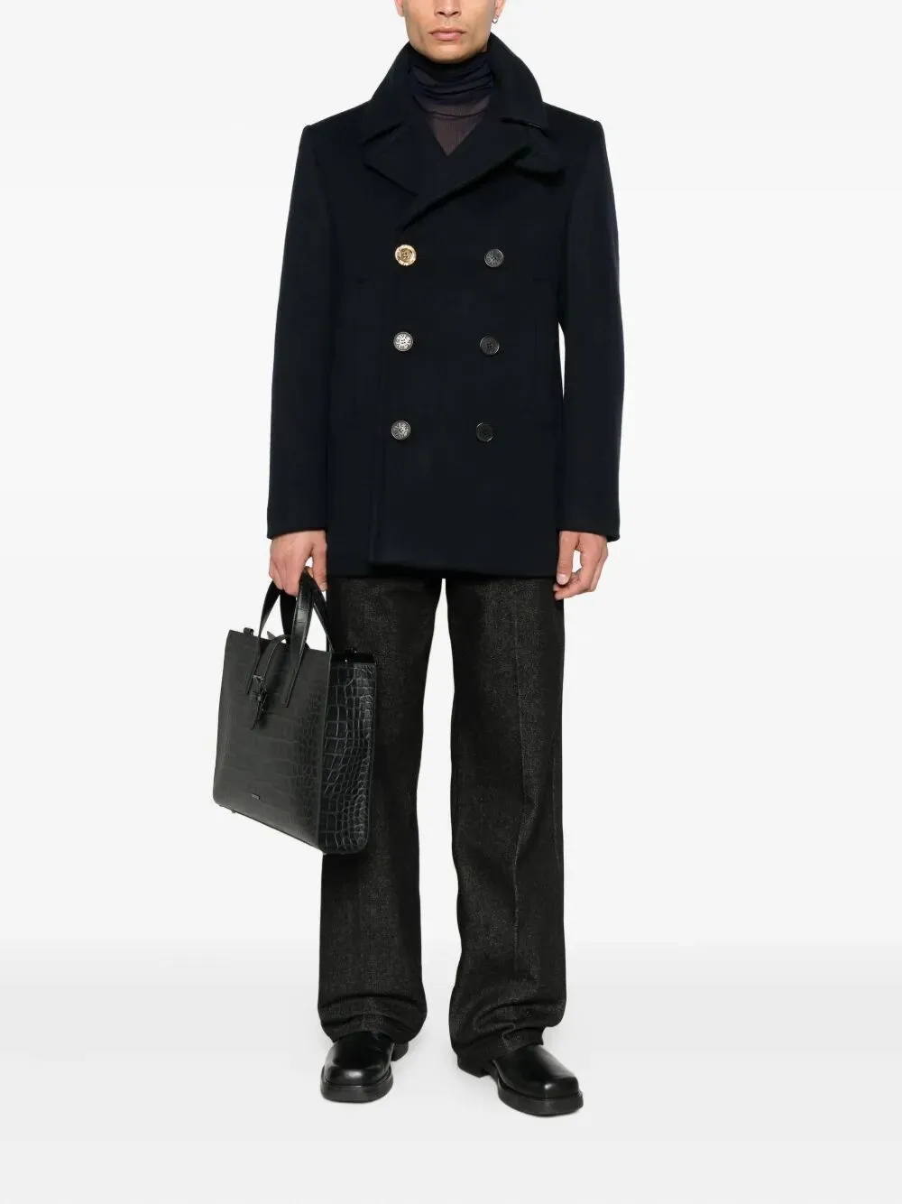 BLUE WOOL TRENCH BIG LAPEL sold by Lord & Taylor product image thumbnail 5