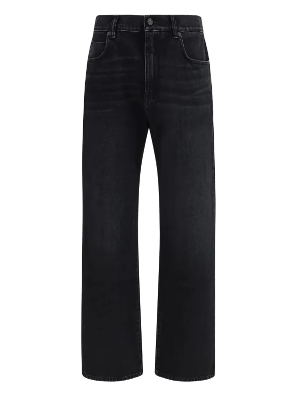 BLACK COTTON WIDE LEG JEANS made by Balmain