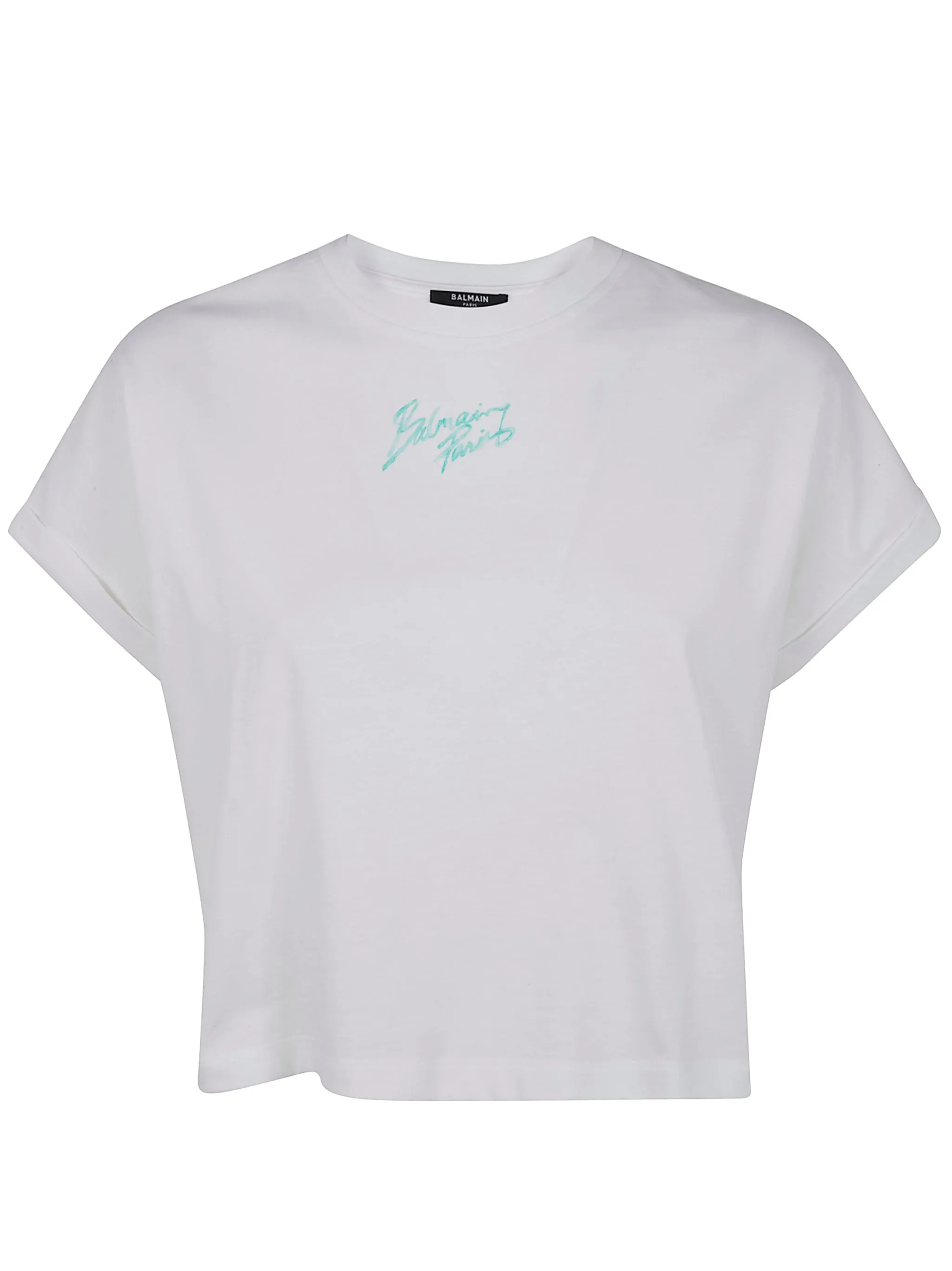 WHITE COTTON T-SHIRTS CROPPED SLEEVE sold by Lord & Taylor