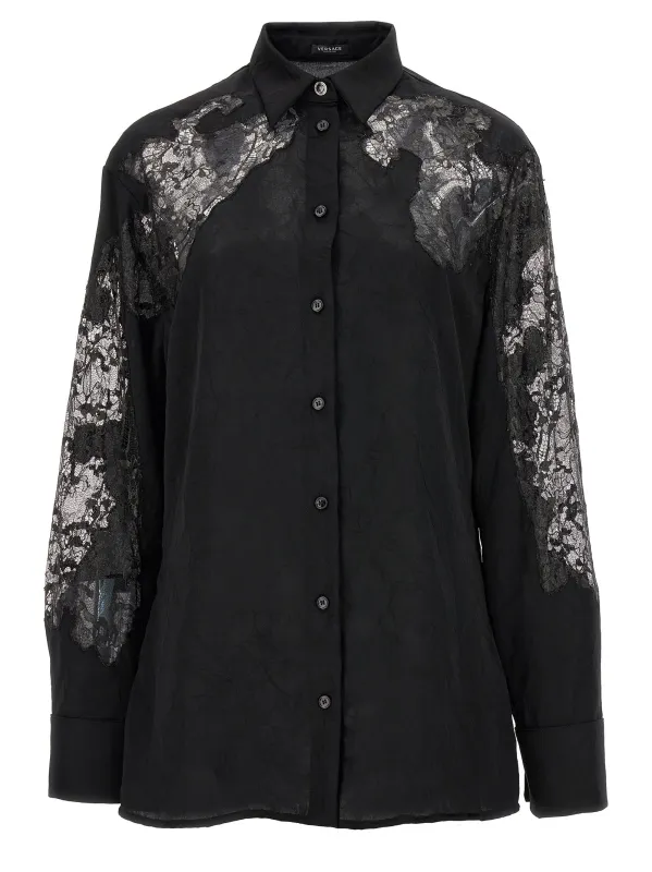 Satin lace shirt made by Versace