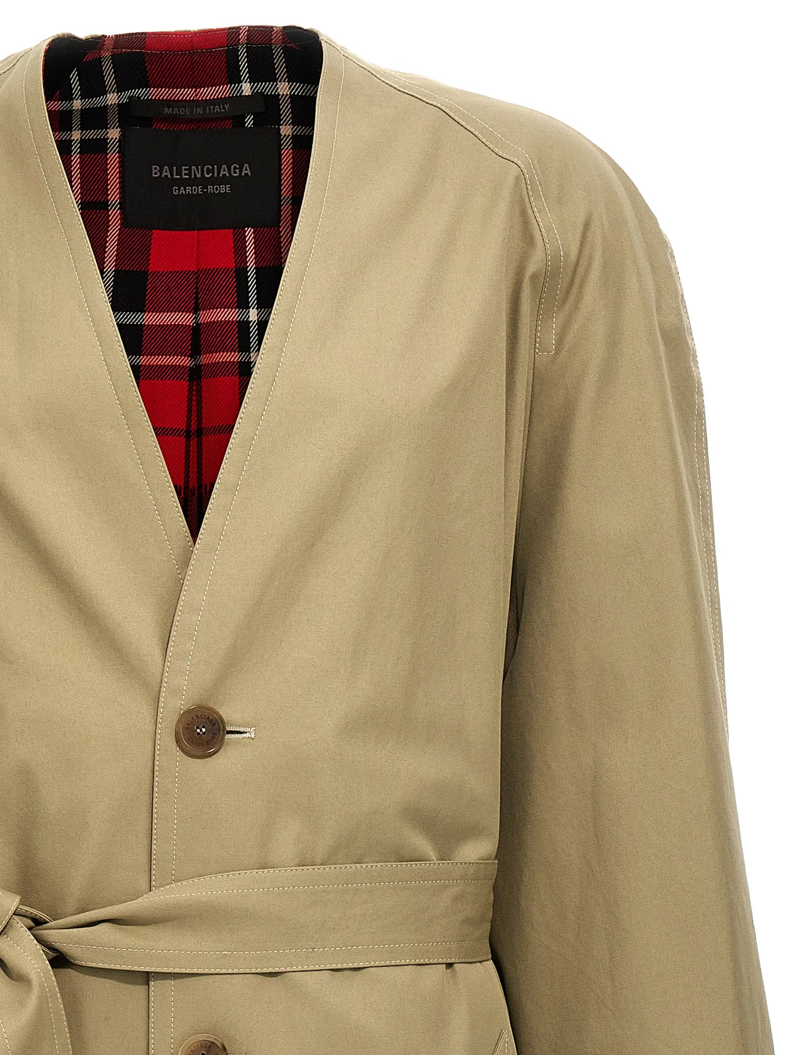 Check lining oversize trench coat sold by Lord & Taylor product image thumbnail 3