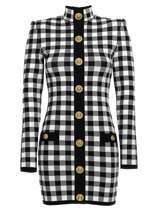 Vichy knit dress made by Balmain