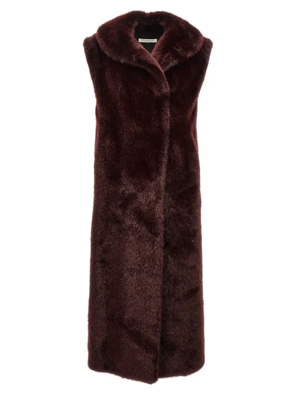 Extra long faux fur vest made by Philosophy